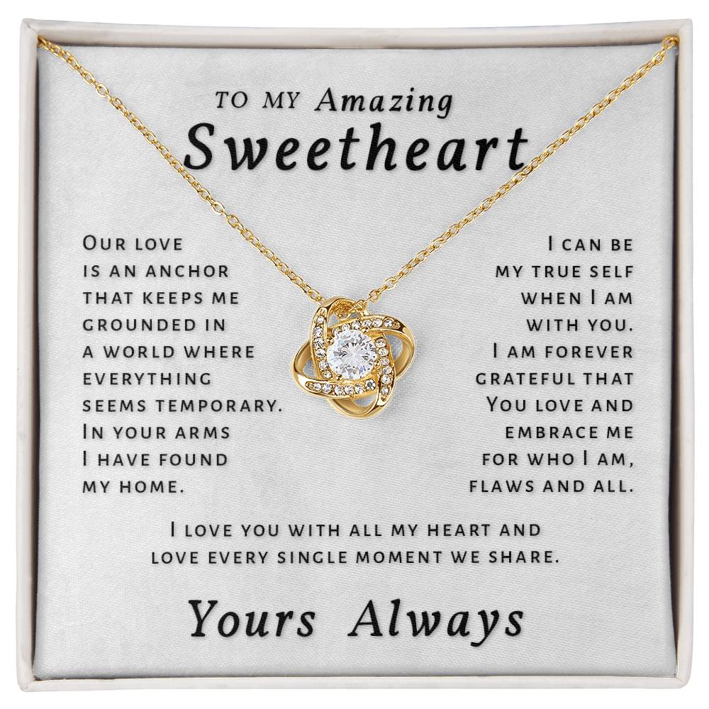 Gift For Sweetheart - All My Heart Love Knot Necklace