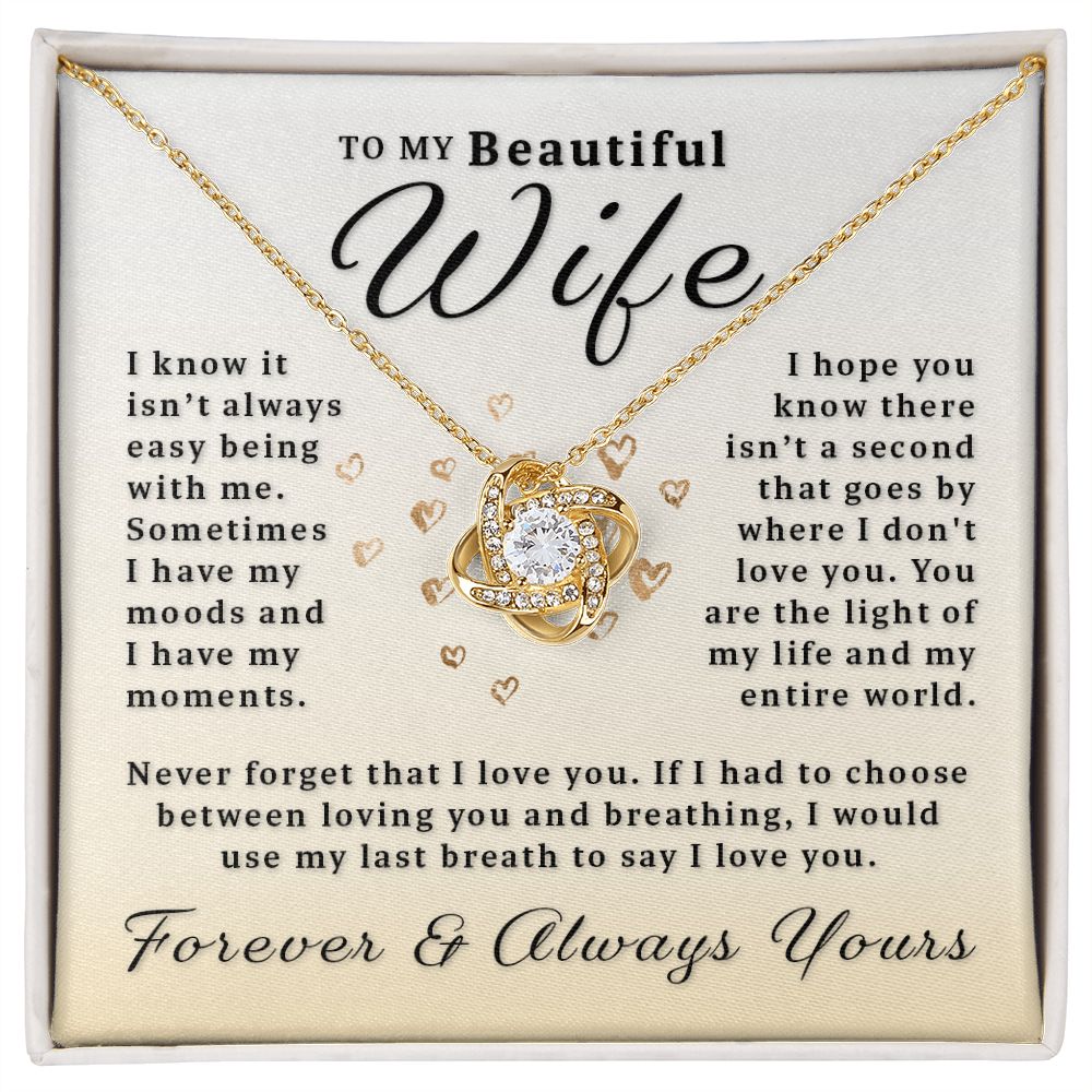 Gift For Wife - My Last Breath Love Knot NecklaceGift For Wife - My Last Breath Love Knot Necklace